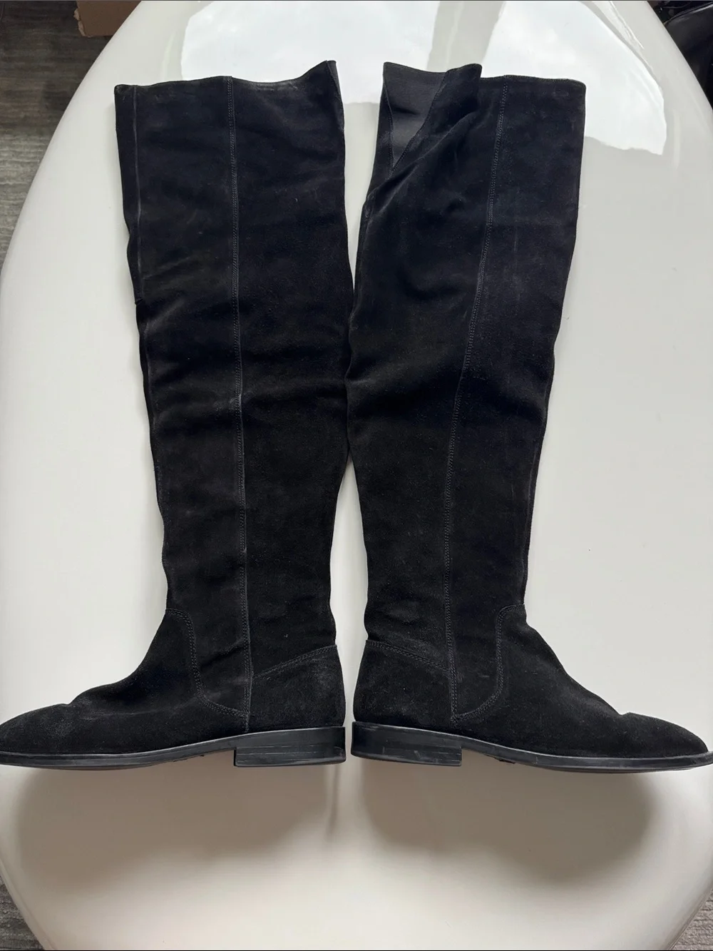 ASOS Black Over-the-Knee Suede Boots
